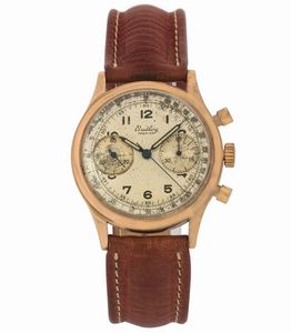 Breitling - Breitling, Premier, Ref. 777. Raro, orologio da polso, cronografo, in oro rosa 18K. Realizzato nel 1940 circa
