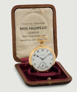 PATEK PHILIPPE - PATEK PHILIPPE, Geneve, movimento No. 127817. Orologio da tasca, in oro giallo 18K. Accompagnato dalla scatola originale. Realizzato nel 1900 circa