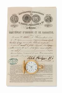 PATEK PHILIPPE - PATEK PHILIPPE, & Cie, Genve, No. 38665. Raro orologio da tasca in oro giallo 18K di piccole dimensioni. Accompagnato dal scatola e certificato di Origine. Realizzato nel 1900 circa