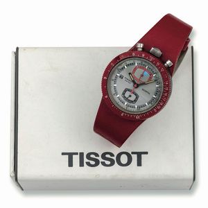 TISSOT - TISSOT. Orologio da polso, cronografo, cassa monoblocco, in fiberglass con fibbia originale. Realizzato nel 1970 circa. Accompagnato dalla scatola originale