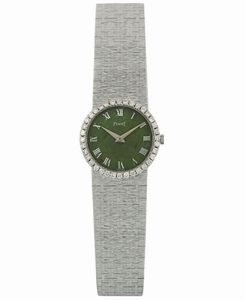 Piaget - Piaget, Ref. 9706. Elegante orologio da polso, da donna, in oro bianco 18K con quadrante in giada e bracciale integrato in oro. Realizzato nel 1960 circa