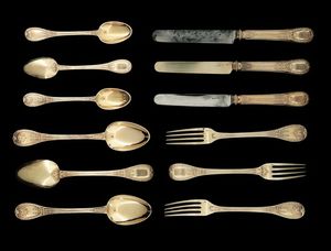 Servizio in argento dorato, Inghilterra XIX-XX secolo  - Asta Argenti da Collezione - Associazione Nazionale - Case d'Asta italiane