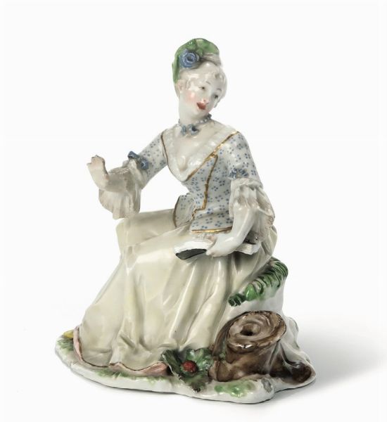 Rarissima figurina Nymphenburg, 1760 circa Modello di Franz Anton Bustelli, 1755-1756  - Asta Maioliche e Porcellane - Associazione Nazionale - Case d'Asta italiane