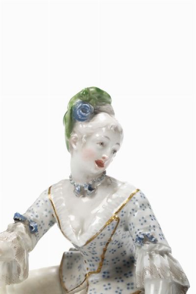 Rarissima figurina Nymphenburg, 1760 circa Modello di Franz Anton Bustelli, 1755-1756  - Asta Maioliche e Porcellane - Associazione Nazionale - Case d'Asta italiane