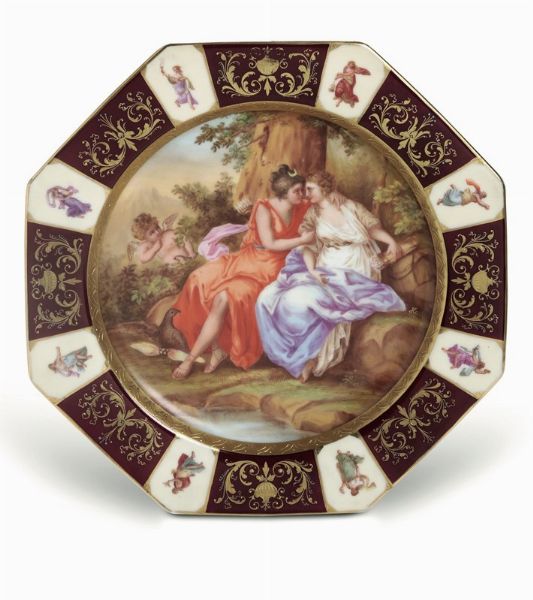 Piatto Boemia, seconda met del XIX secolo  - Asta Maioliche e Porcellane - Associazione Nazionale - Case d'Asta italiane