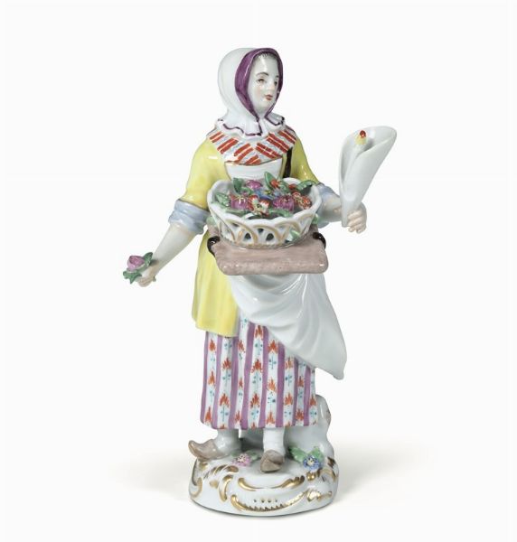 Figurina Meissen, seconda met del XX secolo  - Asta Maioliche e Porcellane - Associazione Nazionale - Case d'Asta italiane