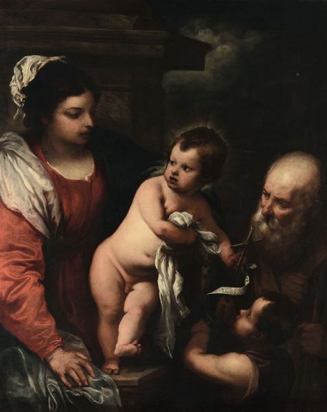 Carbone Giovanni Bernardo : Sacra Famiglia con S. Giovannino  - Asta Dipinti Antichi - Associazione Nazionale - Case d'Asta italiane
