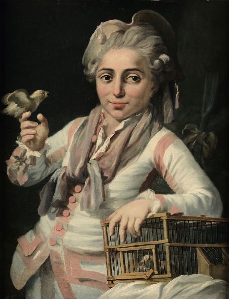 Baldrighi Giuseppe : Ritratto di giovinetto con uccellino, 1760 ca  - Asta Dipinti Antichi - Associazione Nazionale - Case d'Asta italiane