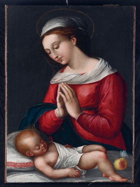 Penni Gian Francesco : Madonna con Bambino  - Asta Dipinti Antichi - Associazione Nazionale - Case d'Asta italiane