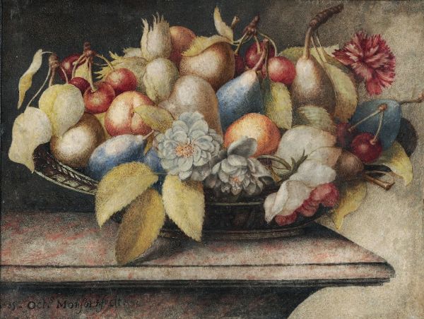 Monfort Octavianus : Natura morta con fiori e frutti  - Asta Dipinti Antichi - Associazione Nazionale - Case d'Asta italiane