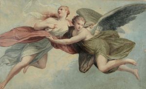 Maddalena sorretta da un angelo  - Asta Dipinti Antichi - Associazione Nazionale - Case d'Asta italiane