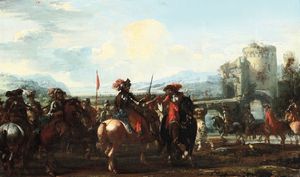 Curtois Jacques detto il Borgognone - L'adunata delle truppe e scontro tra cavallerie