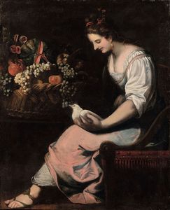 Paggi Giovanni Battista - Figura femminile con cesto di frutta