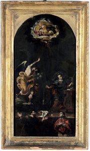 Annunciazione con San Carlo, San Francesco e Dio Padre  - Asta Dipinti Antichi - Associazione Nazionale - Case d'Asta italiane