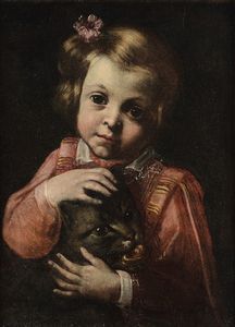 Cittadini Pier Francesco : Bambina con gatto  - Asta Dipinti Antichi - Associazione Nazionale - Case d'Asta italiane