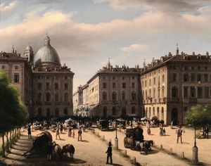 Canella Carlo : Piazza San Carlo a Torino  - Asta Dipinti Antichi - Associazione Nazionale - Case d'Asta italiane