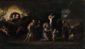 De Wael Cornelio - La crocifissione di Cristo con Dio Padre, San Giuseppe e la Vergine