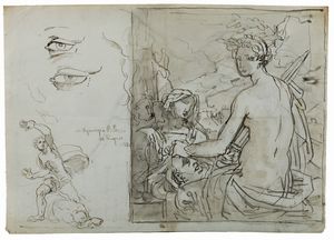 Duranti Fortunato - Studio per Giuditta e la testa di Oloferne e figura di Sibilla