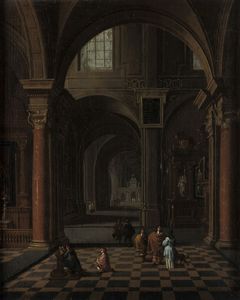 Neefs Pieter - Scorcio con interno di chiesa