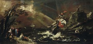 Scena di naufragio con mare in tempesta  - Asta Dipinti Antichi - Associazione Nazionale - Case d'Asta italiane