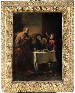 La Sacra Famiglia a tavola  - Asta Dipinti Antichi - Associazione Nazionale - Case d'Asta italiane