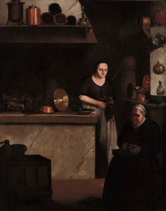 Cordua Johannes : Donne a lavoro in cucina  - Asta Dipinti Antichi - Associazione Nazionale - Case d'Asta italiane