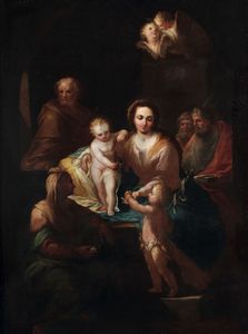 Sacra Famiglia con Sant'Anna e San Giovannino  - Asta Dipinti Antichi - Associazione Nazionale - Case d'Asta italiane