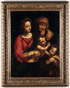 Madonna con bambino, San Giovanni e Sant'Anna  - Asta Dipinti Antichi - Associazione Nazionale - Case d'Asta italiane