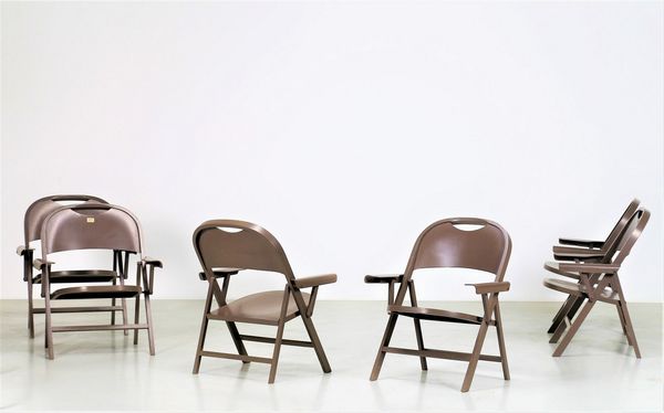 CASTIGLIONI ACHILLE (1918 - 2002) : Sei sedie pieghevoli mod. Ginevra  - Asta ASTA 262 - DESIGN  (ONLINE) - Associazione Nazionale - Case d'Asta italiane