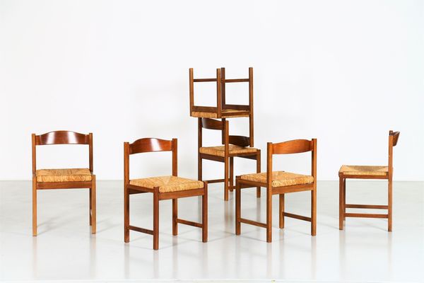 MICHELUCCI GIOVANNI (1891 - 1990) : Sei sedie  - Asta ASTA 262 - DESIGN  (ONLINE) - Associazione Nazionale - Case d'Asta italiane