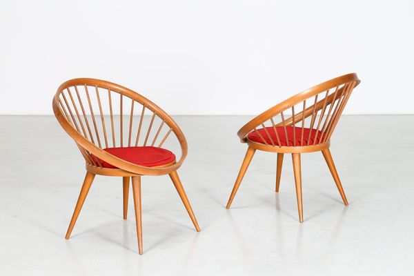 EKSTROM YNGVE (1913 - 1988) : Coppia di sedie mod. Circle chair  - Asta ASTA 262 - DESIGN  (ONLINE) - Associazione Nazionale - Case d'Asta italiane