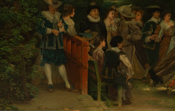 MOORMANS FRANS (1832 - 1884) : Ballo in giardino.  - Asta ASTA 263 - ARTE ANTICA E DEL XIX SECOLO - Associazione Nazionale - Case d'Asta italiane