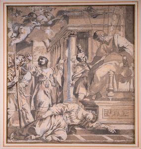 ARTISTA ROMANO DEL XVII SECOLO - Santa Bibiana compare davanti ad Aproniano e morte di Santa Demetria.