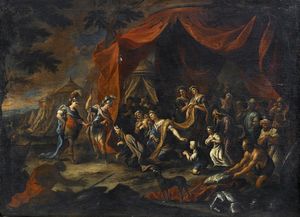 MARCHESINI ALESSANDRO (1664 - 1738) - Attribuito a. La famiglia di Dario di fronte ad Alessandro.