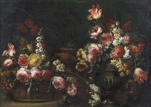 MARCHIONNI ELISABETTA (XVII-XVIII SECOLO) - Attribuito a. Natura morta di fiori.