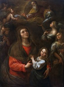 NUVOLONE CARLO FRANCESCO (1608 - 1661) - Sant'Anna e la Vergine.