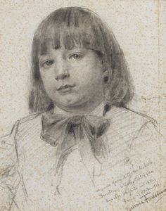 MODESTO FAUSTINI (1839 - 1891) - Ritratto del figlio Arnaldo Faustini.