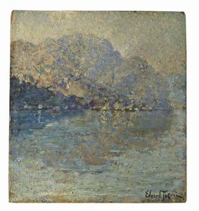 TOGNI EDOARDO (1884 - 1962) - Paesaggio lacustre.