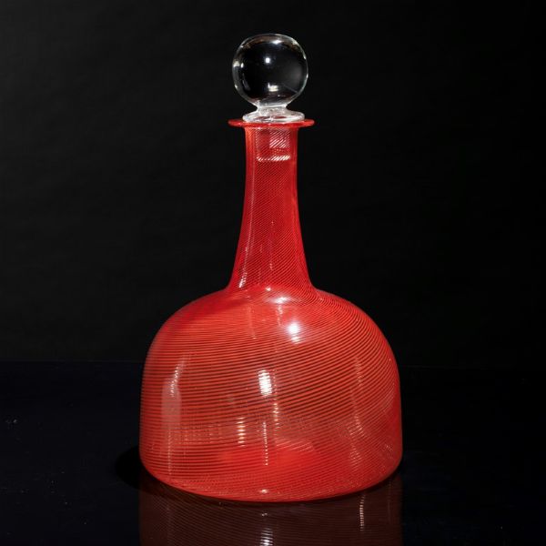 WIRKKALA TAPIO : Bottiglia serie Filigrane, 1983  - Asta SoloVenini - Associazione Nazionale - Case d'Asta italiane