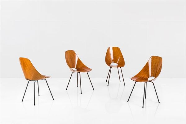 NOBILI VITTORIO : Quattro sedie mod. Medea  - Asta Design - Associazione Nazionale - Case d'Asta italiane