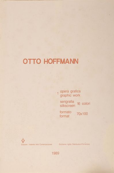 HOFFMANN OTTO  (1907 - 1996) : Otto Hoffmann (cartella).  - Asta 266 ARTE MODERNA (BANDITORE VIRTUALE) - Associazione Nazionale - Case d'Asta italiane
