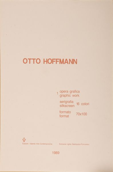 HOFFMANN OTTO  (1907 - 1996) : Otto Hoffmann (cartella)  - Asta 266 ARTE MODERNA (BANDITORE VIRTUALE) - Associazione Nazionale - Case d'Asta italiane