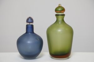 VENINI PAOLO (1895 - 1959) - Coppia di bottiglie con tappo