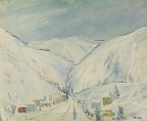 DEL BON ANGELO (1898 - 1952) - Borgo sotto la neve.