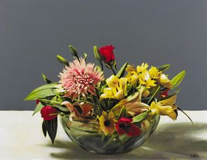 CICCOTELLI BENIAMINO (n. 1937) - Ciotola con fiori.