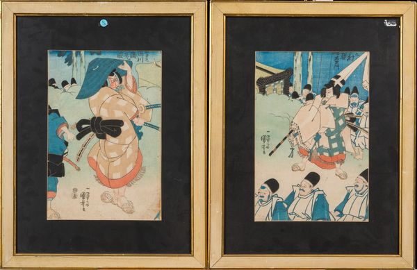 Arte Cinese : 'Due stampe giapponesi su carta di riso  Giappone, XIX secolo '  - Asta ASTA 268 - ARTE ORIENTALE - Associazione Nazionale - Case d'Asta italiane