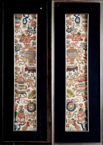 Arte Cinese : 'Coppia di ricamiCina, XVIII-XIX secolo'  - Asta ASTA 268 - ARTE ORIENTALE - Associazione Nazionale - Case d'Asta italiane