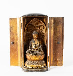 ARTE GIAPPONESE - 'Altare in legno laccato e dorato Giappone, XIX secolo '