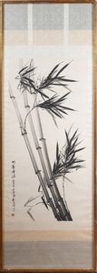 Arte Cinese - 'Dipinto su carta raffigurante tre canne di bambooCina, dinastia Qing, XIX secolo '