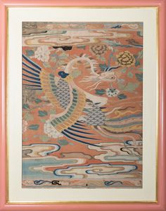 Arte Cinese - 'Grande tessuto Kesi raffigurante una fenice Cina, dinastia Ming, fine XVI-inizio XVII secolo '